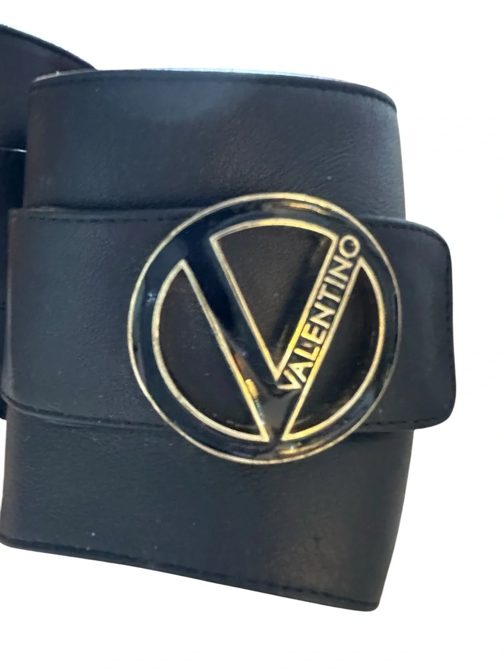 Valentino Black Leather Slide espadrille Sandals with Gold Logo Medallions sz 7